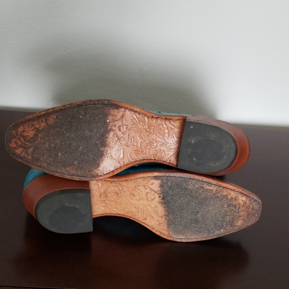 Tony Lama full quill turquoise ostrich boots - Picture 4 of 4
